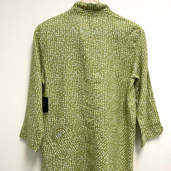 NWT JOHN MARK Linen Print Button Front Lagenlook Tunic - Picture 4 of 11